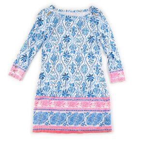 LILLY PULITZER Sophie Dress UPF 50+ in Blue Pink Isle of Tile size XS